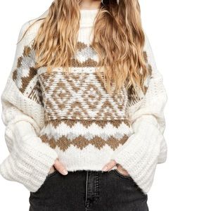 Free People Alpine Crop Mock Neck Sweater